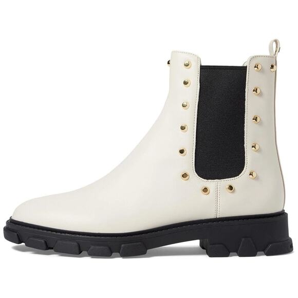 Michael Kors Ridley Astor Stud Leather Boot Natural, White Size 10M - Picture 1 of 5